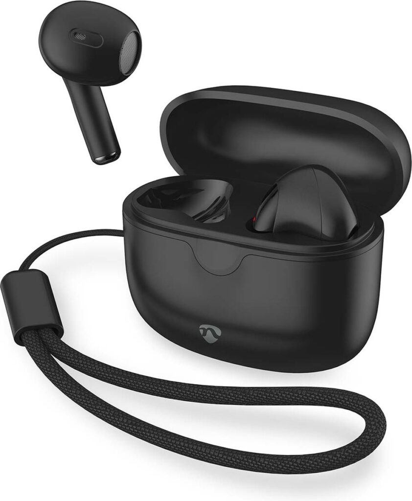 Nedis Volledig Draadloze Oordopjes - Bluetooth - Maximale batterijduur: 16 uur - Aanraakbediening - Charging case - Draadloze oplaadcase - Ingebouwde microfoon - Ondersteuning voor spraakbesturing - Zwart