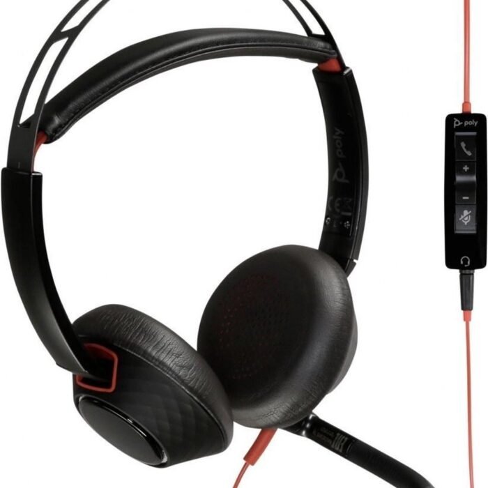 Headphones with Microphone Poly BLACKWIRE 5220 Black