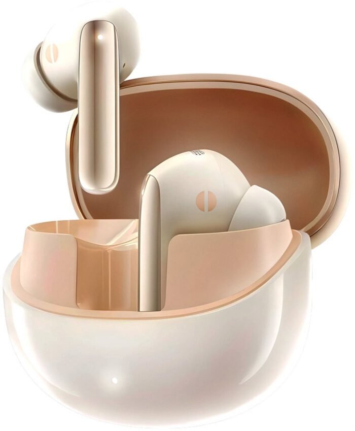 OneMelon Sky Goud-Beige draadloze oordopjes met ANC noise cancelling en multipoint connectie