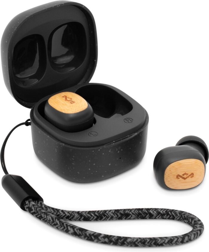 House of Marley Smile Jamaica TWS Draadloze oordopjes - Bluetooth - 14 uur speeltijd - Met Microfoon - Oortjes Draadloos - Gemaakt van Duurzame Materialen - Zwart