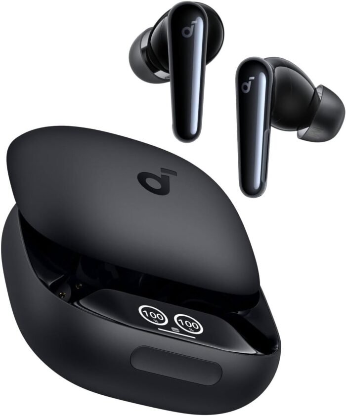 soundcore by Anker Liberty 4 Pro - Draadloze Oordopjes - Noise Cancelling Earbuds - High-Resolution Sound - Wireless - Mat Zwart