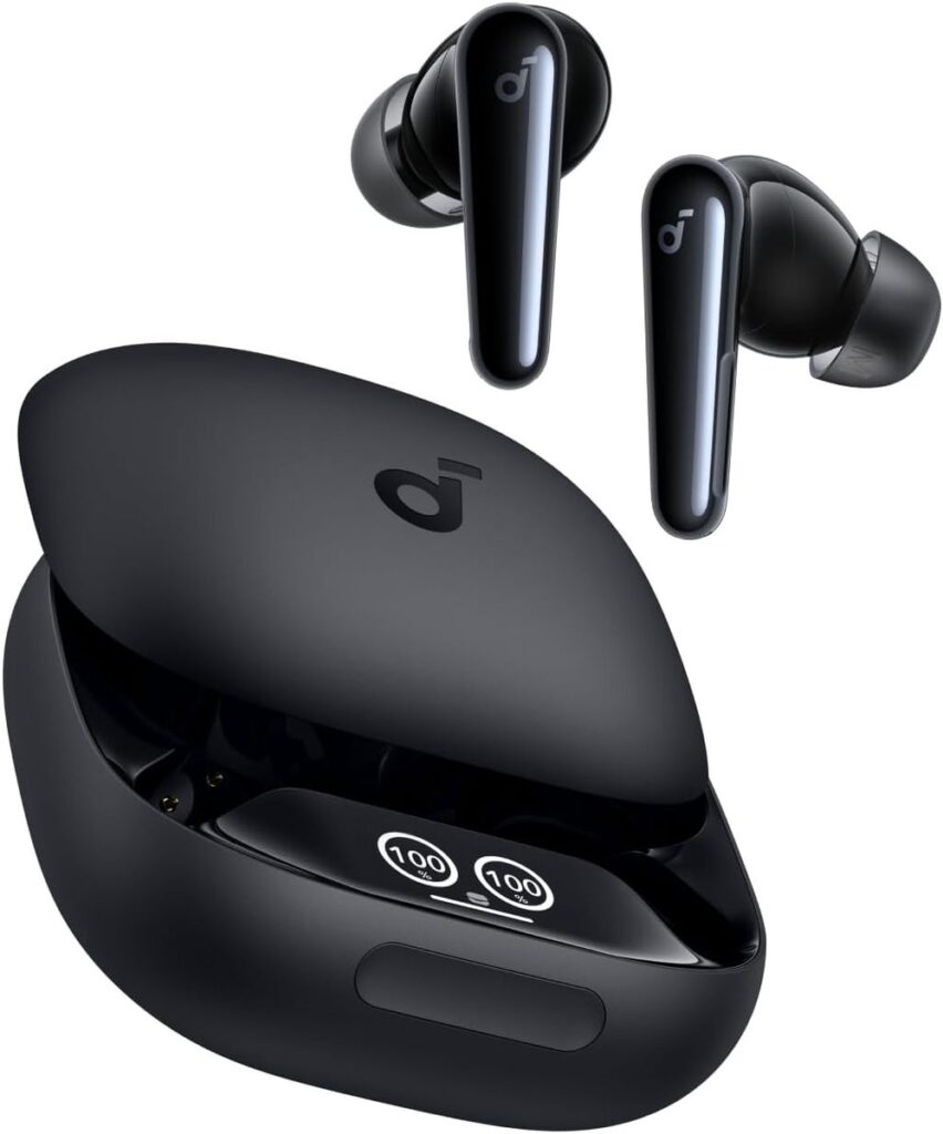 soundcore by Anker Liberty 4 Pro - Draadloze Oordopjes - Noise Cancelling Earbuds - High-Resolution Sound - Wireless - Mat Zwart