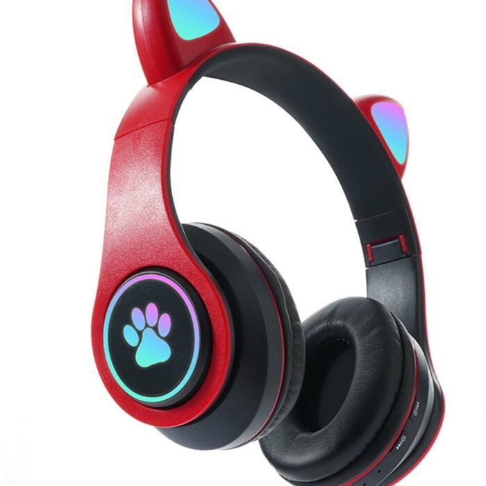 KINSI - Kinderkoptelefoon met Kattenoren - Rood