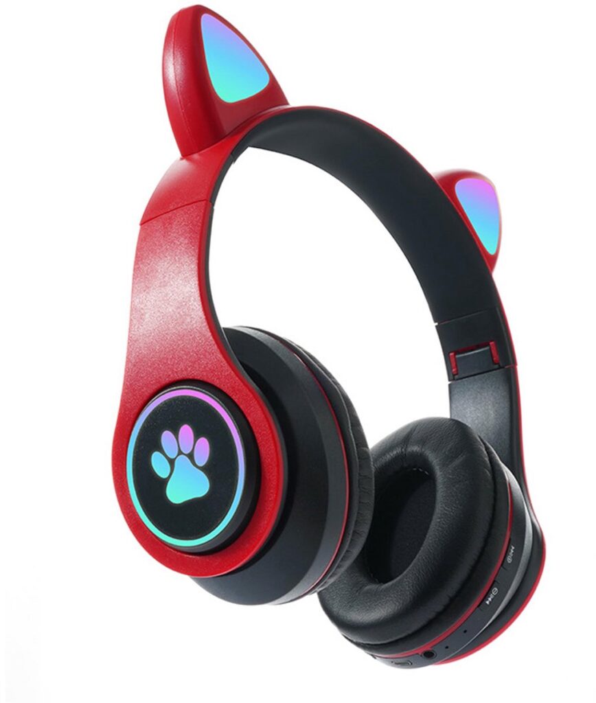 KINSI - Kinderkoptelefoon met Kattenoren - Rood