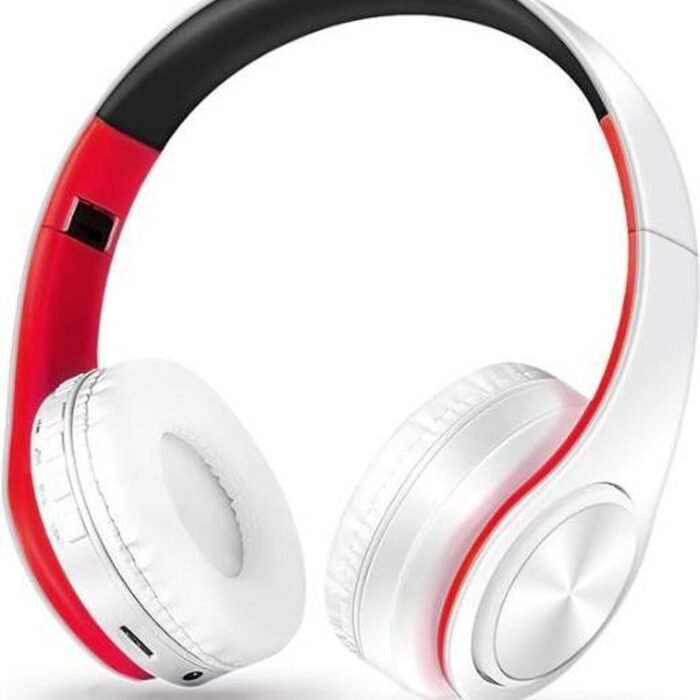 DrPhone - BH1 Bluetooth Koptelefoon - Wit/Rood