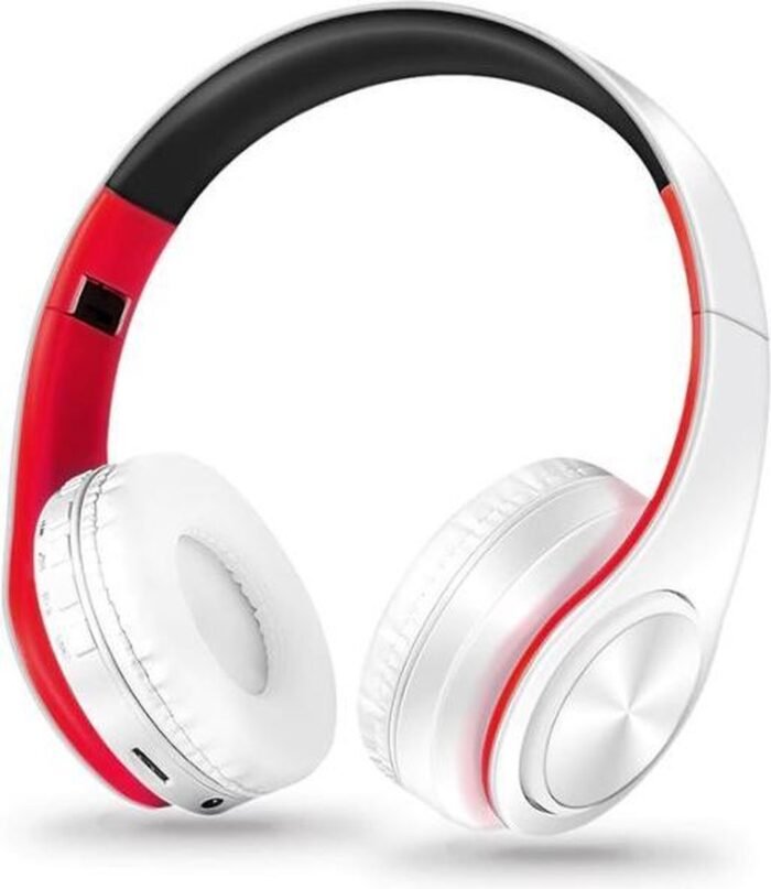 DrPhone - BH1 Bluetooth Koptelefoon - Wit/Rood