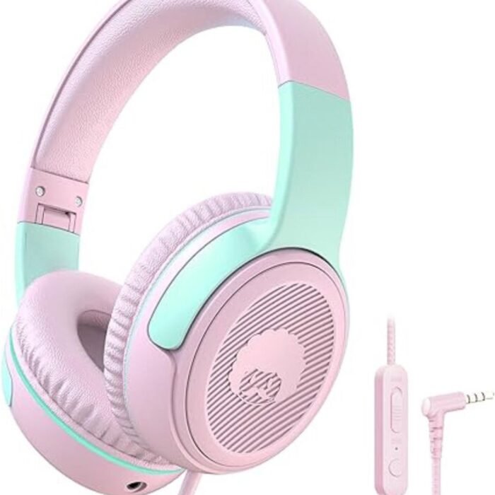 ApexArte® - Koptelefoon Kinderen Draad - Roze en Groen