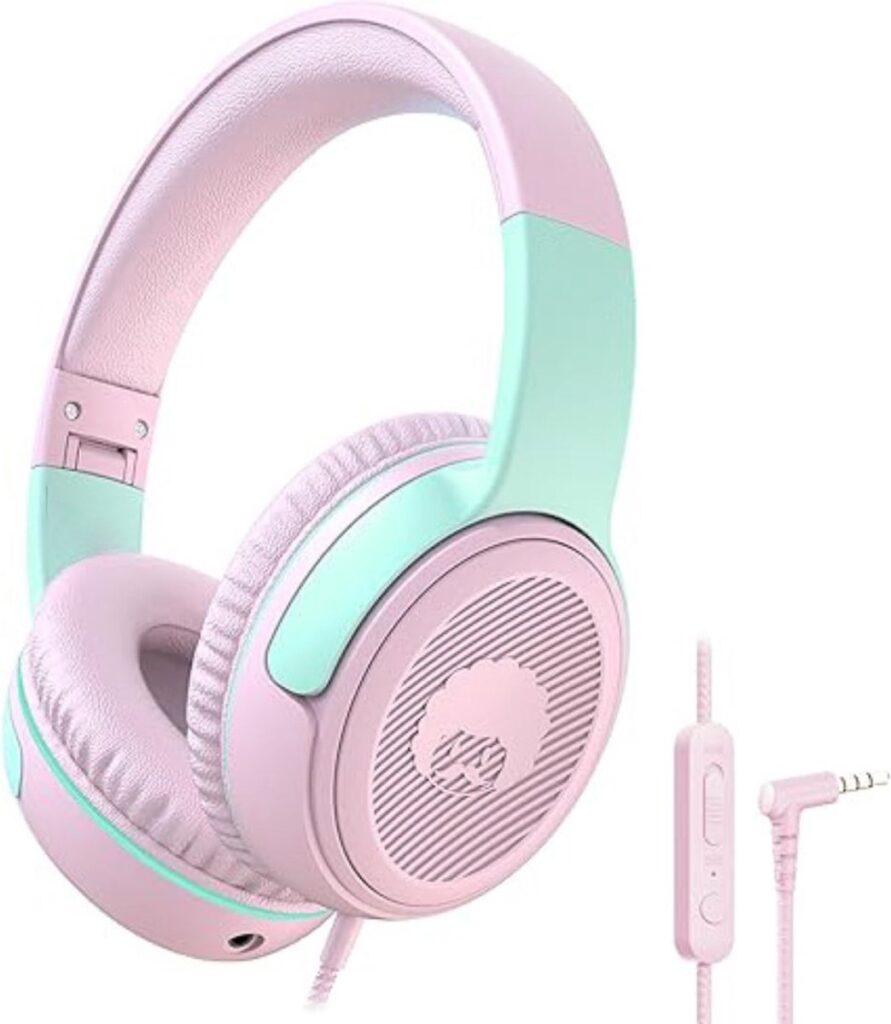 ApexArte® - Koptelefoon Kinderen Draad - Roze en Groen