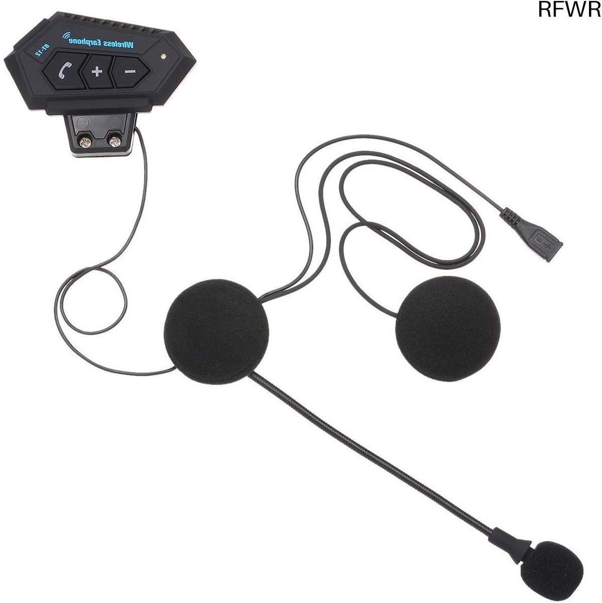 RFWR - Draadloze motorhelm hoofdtelefoon - Zwart