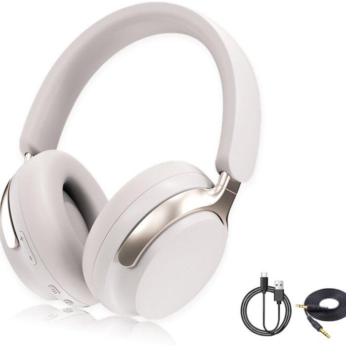 Gloovon - Draadloze Over-Ear Koptelefoon - Zilver Wit