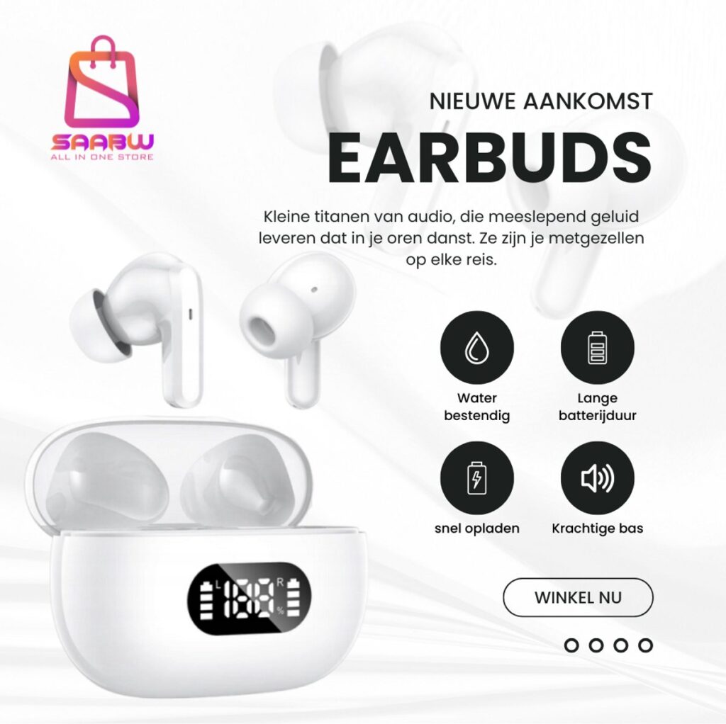 SAABW - Bluetooth In-Ear Oordopjes - Wit