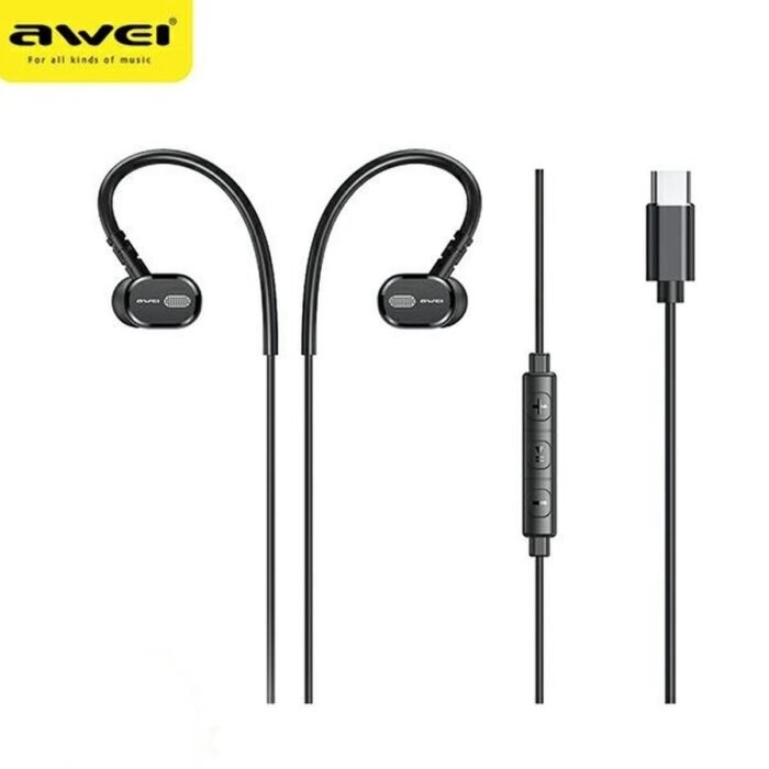 Awei - TC-6 USB-C stereohoofdtelefoon - Zwart