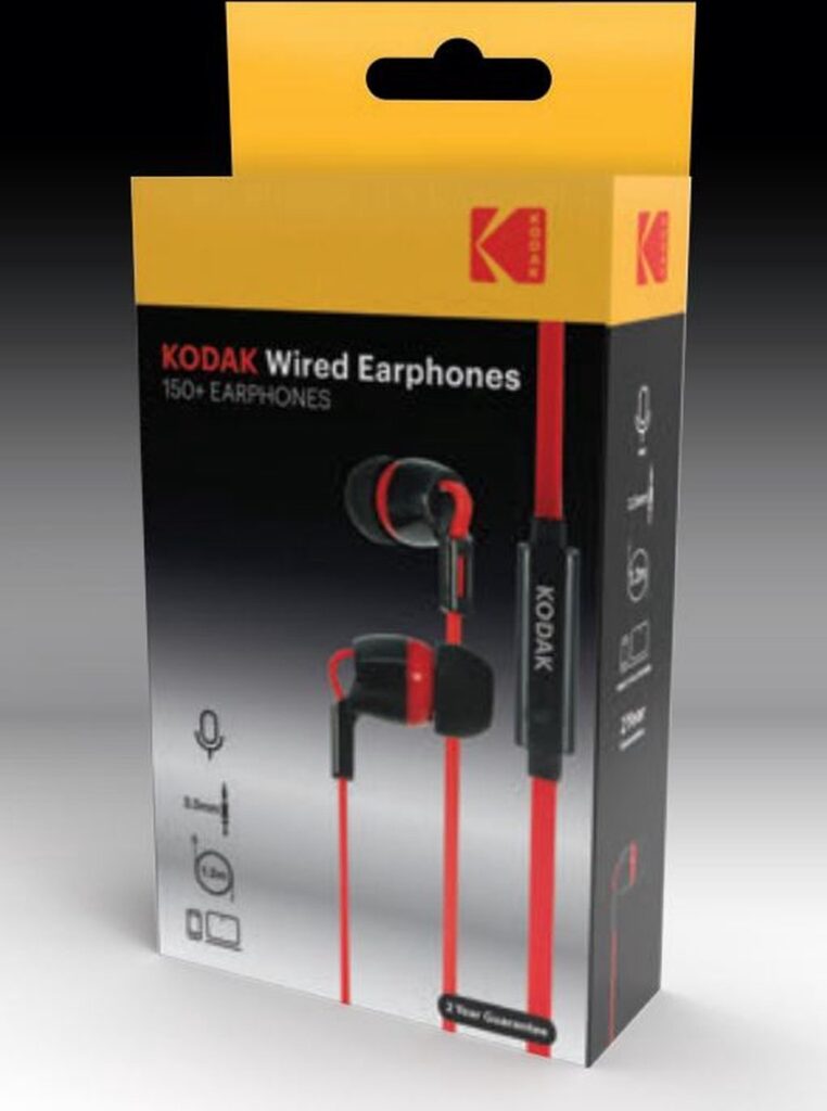 Kodak - 150+ Bedrade Earphones - Zwart/Rood