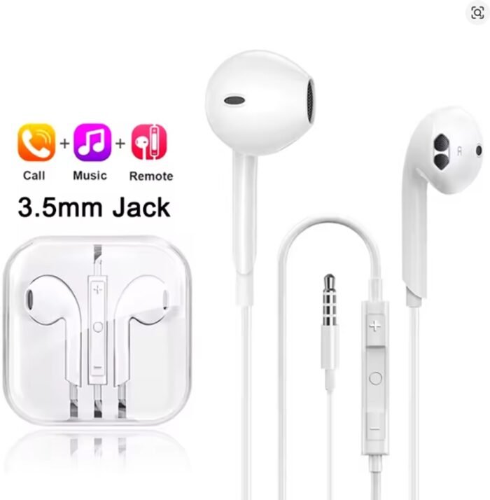Merkloos - Hoofdtelefoon met mic - Wit 3.5mm jack