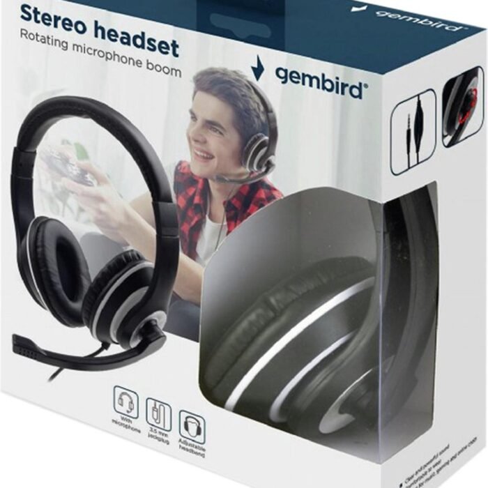Gembird - MHS-03 Stereo Headphones - Zwart/Rood