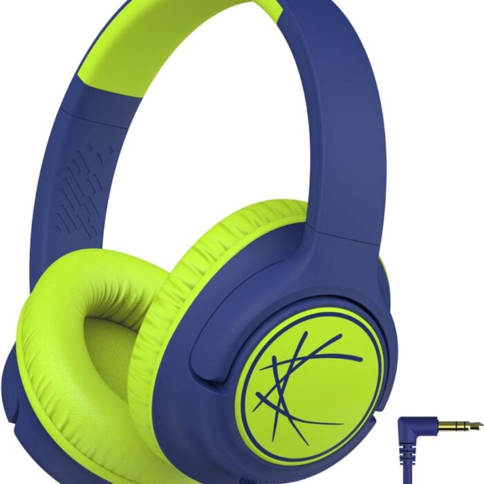 Merkloos - Kinderkoptelefoon met Draad - Blauw Groen