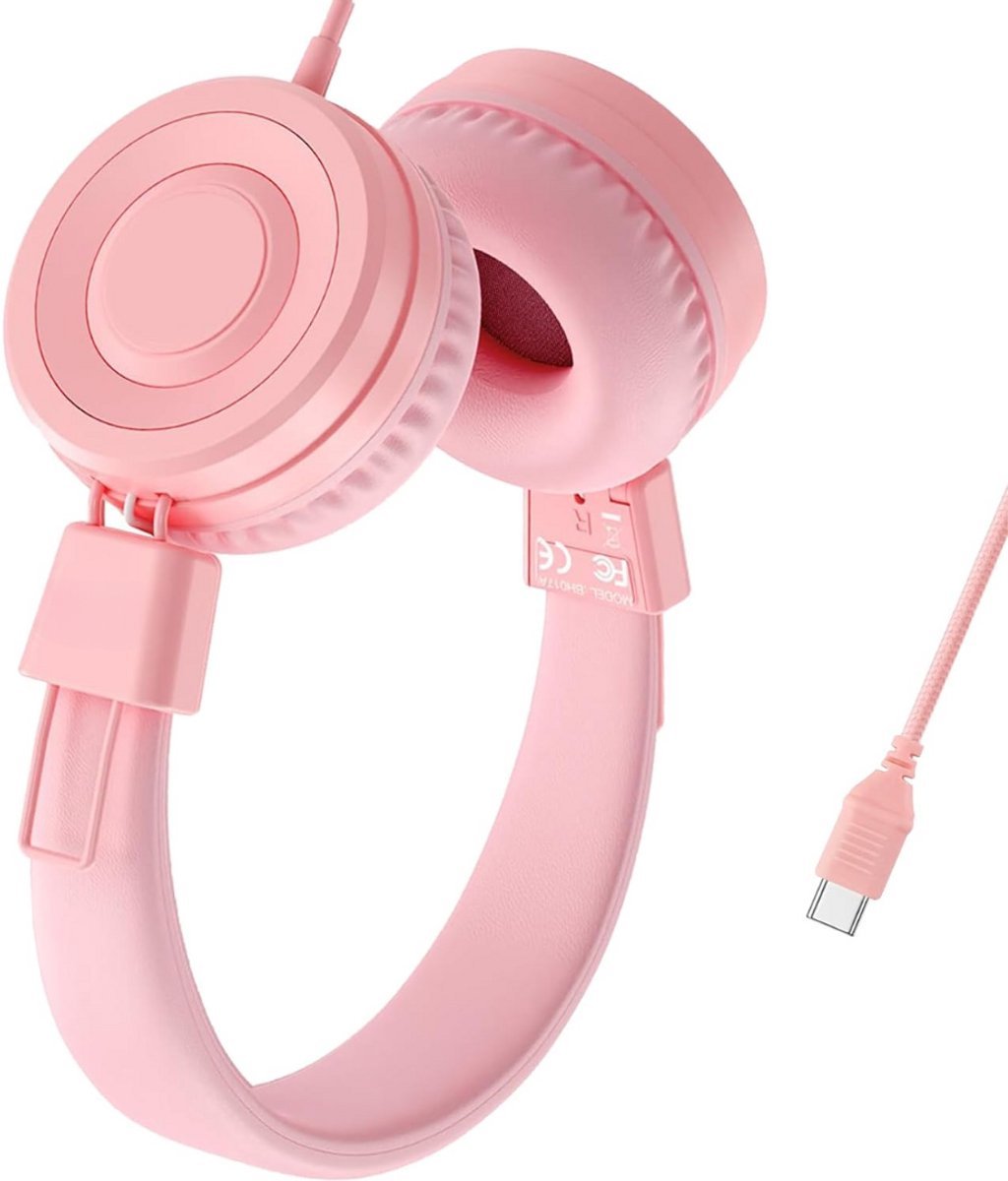 Vellaro - Kinderkoptelefoon met USB-C - Roze