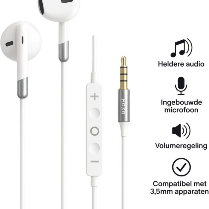 Hoxo - Bedrade Oordopjes - Wit