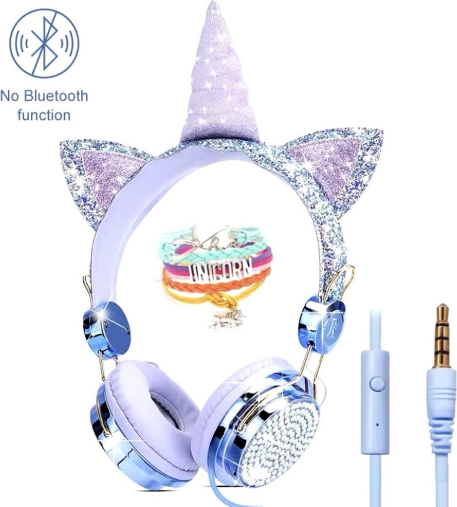 Merkloos - Unicorn Koptelefoon - Paars/regenboog