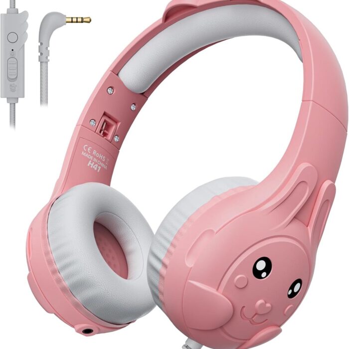 Merkloos - Kinderkoptelefoon met Draad - Roze