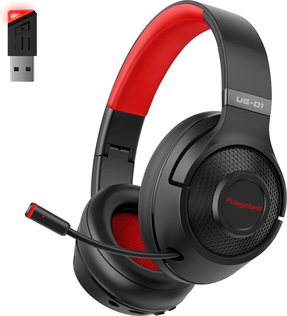 Fuegobird - UG-01 Draadloze Gaming Headset - Zwart Rood