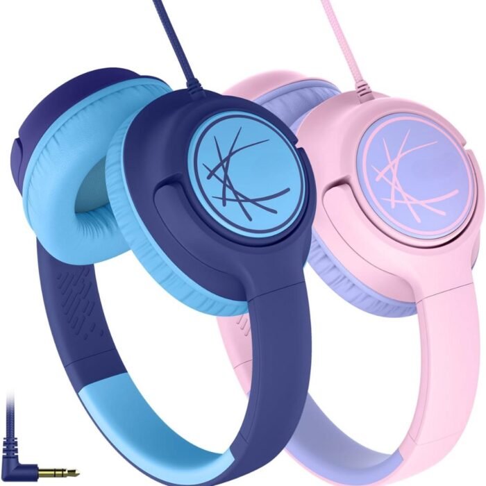 Vellaro - Kinderkoptelefoon - Donkerblauw en roze