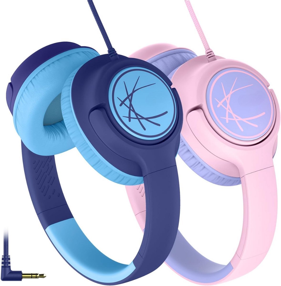 Vellaro - Kinderkoptelefoon - Donkerblauw en roze