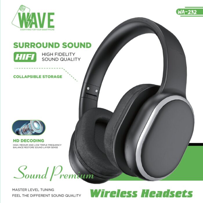 Wave - Bluetooth Headset met Microfoon - Zwart
