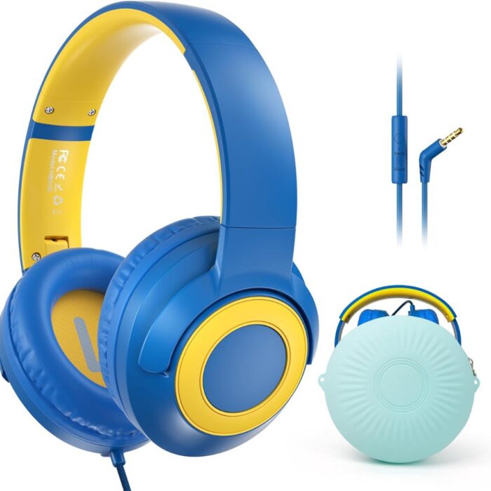 Merkloos - Kinderkoptelefoon met draad - Blauw