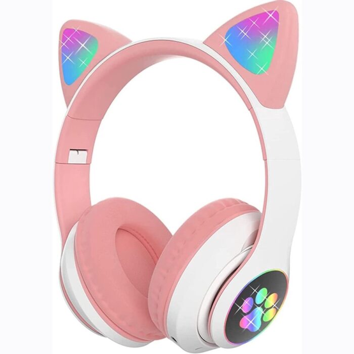 QTTVBTNA - Kinderkoptelefoon met kattenoren - Roze