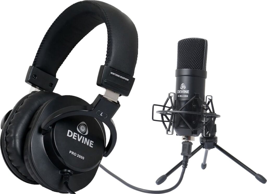 Devine - PRO 2000 Hoofdtelefoon + Microfoon - Zwart