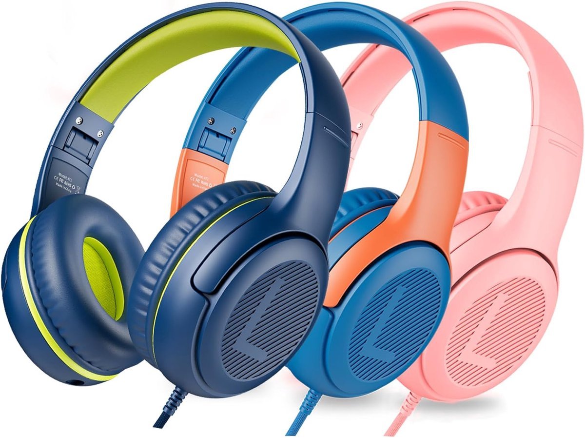 Solacis - Kinderkoptelefoon met kabel - BlauwRoze...