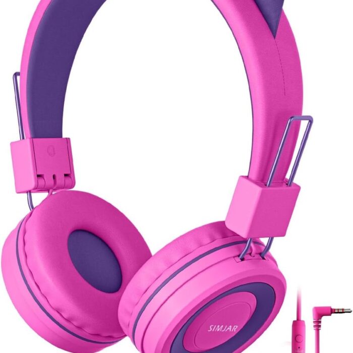 Merkloos - Kinderkoptelefoon met Draad - Roze