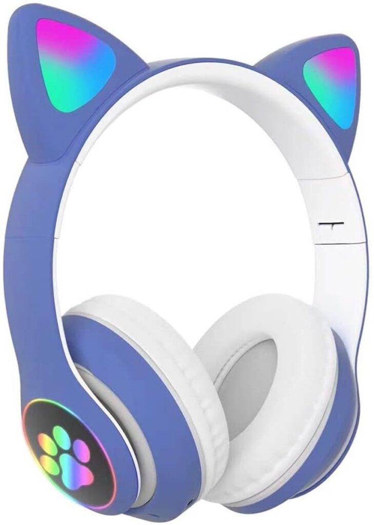 longziming - Draadloze Kinder Koptelefoon - Blauw en wit