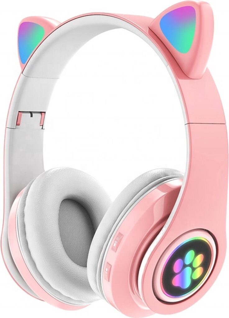 Merkloos - Draadloze Kinder Hoofdtelefoon - Licht Roze