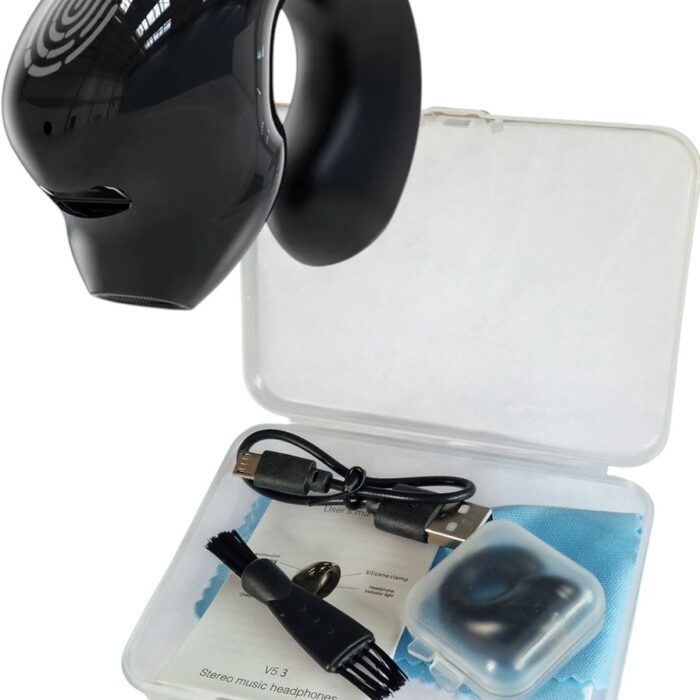 Merkloos - Clip-on Oordopje TWS Bluetooth 5.3 - Zwart