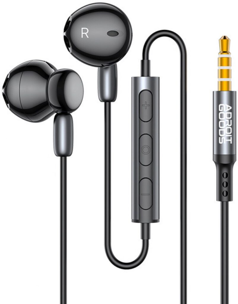 AdroitGoods - 3,5mm Jack Oortelefoons - Grijs/Zwart