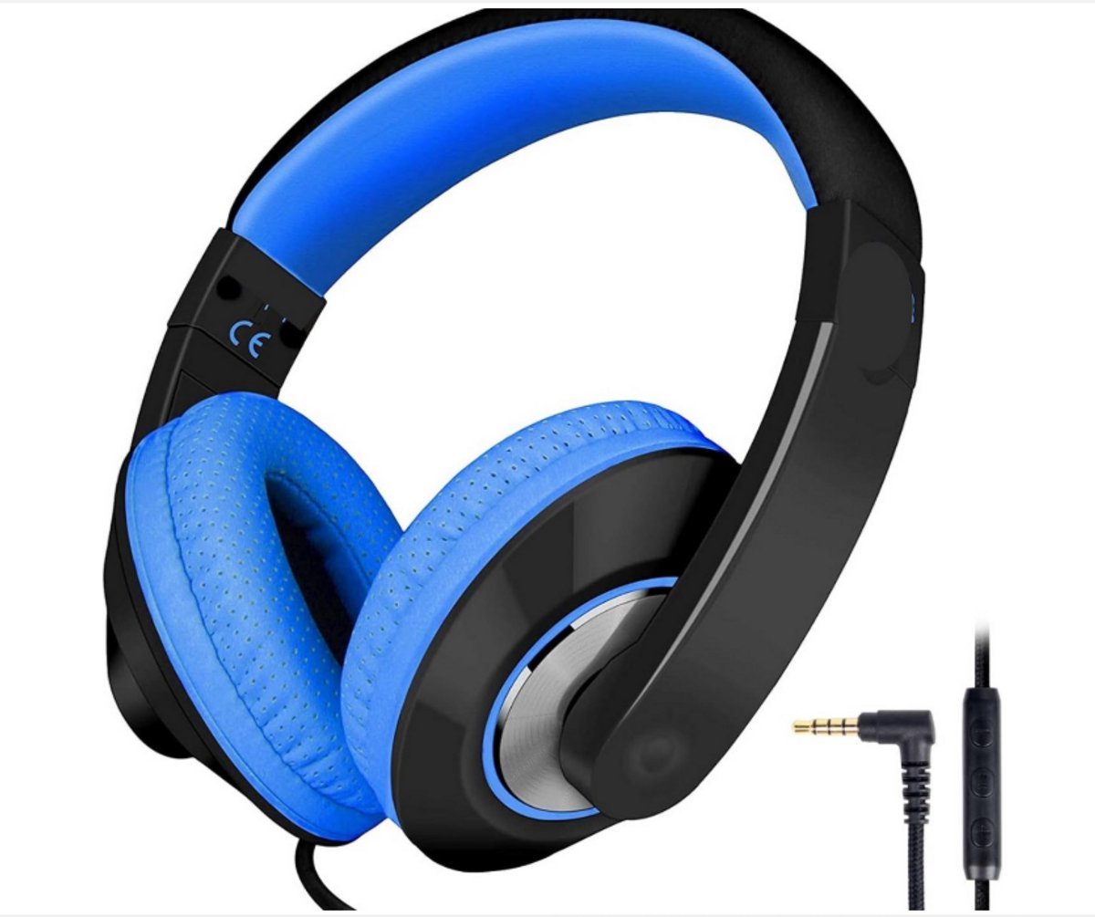 WNHB® - Kinderkoptelefoon Met Draad - Blauw/Zwart