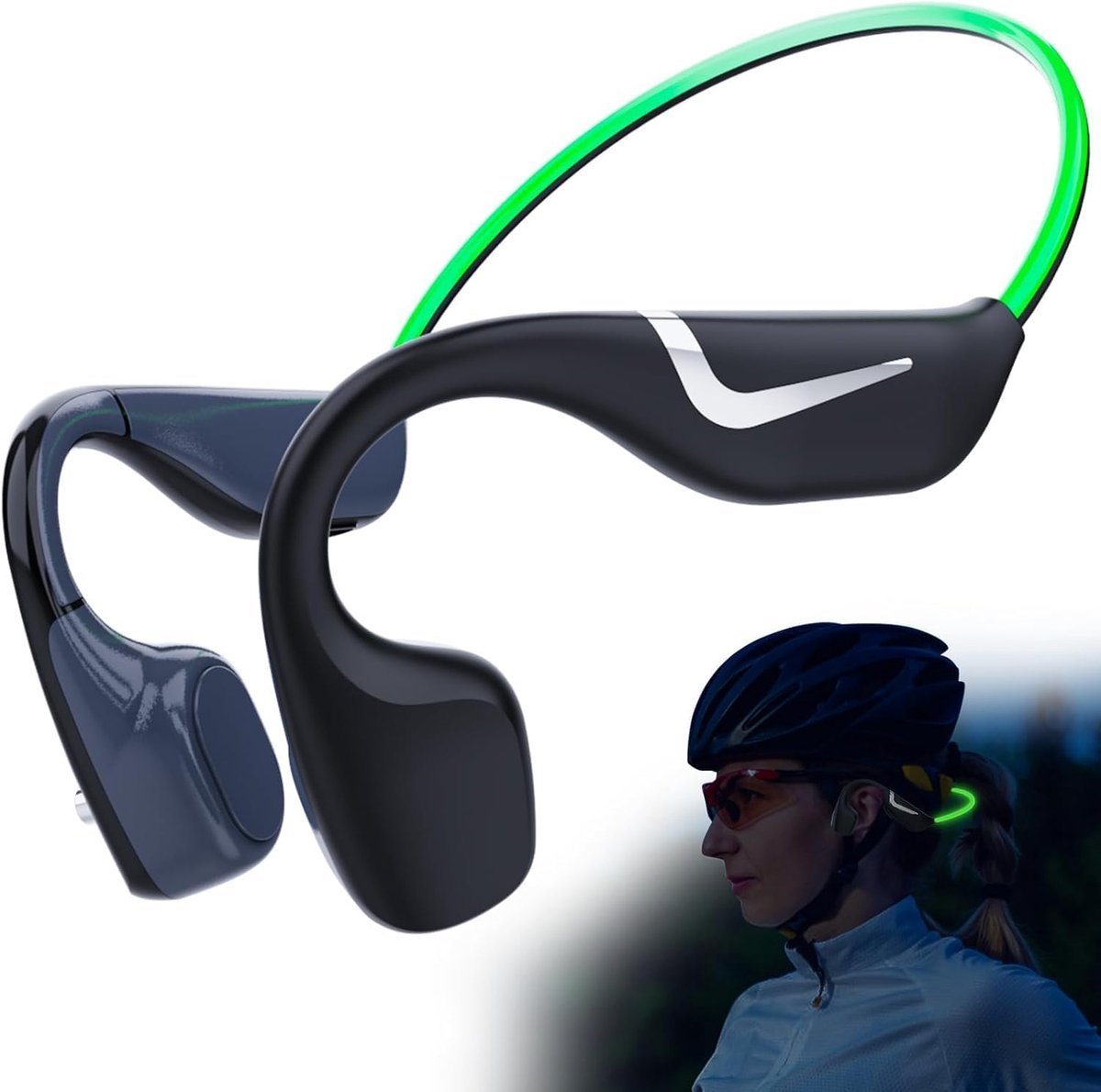 MKSS® - Bone Conduction Headphone - Zwart/Groen