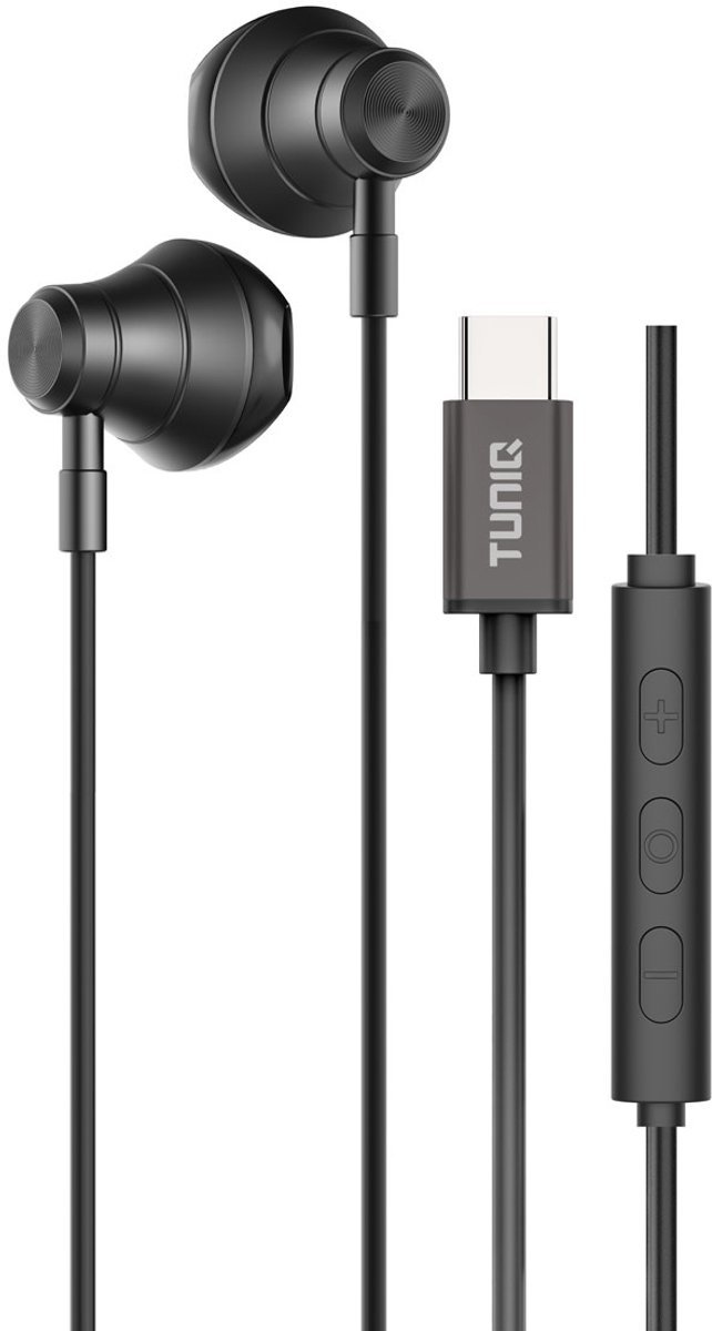 TUNIQ - Bedrade Oortjes USB-C - Zwart