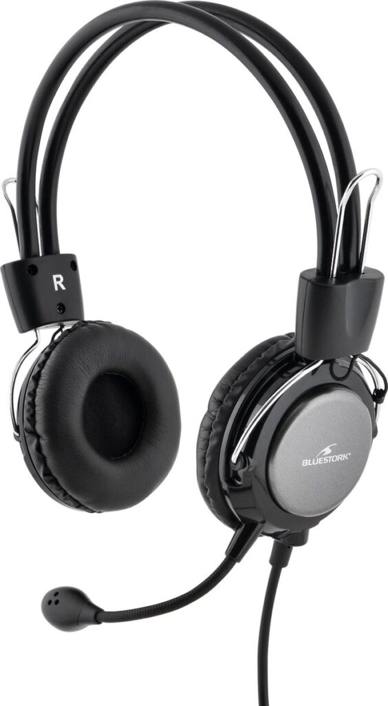 BLUESTORK - MC-201 Hoofdtelefoon met Microfoon - Zwart