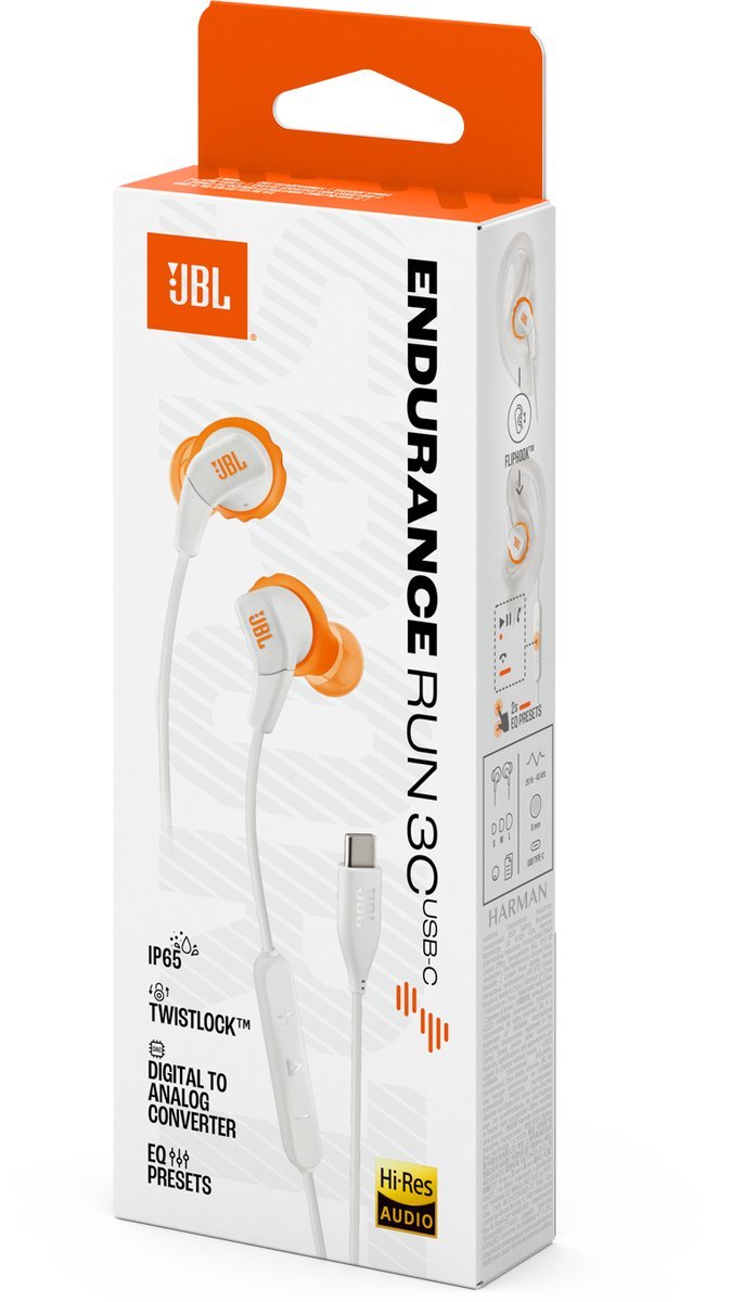 JBL - Endurance Run 3 - USB-C In-Ear - Wit