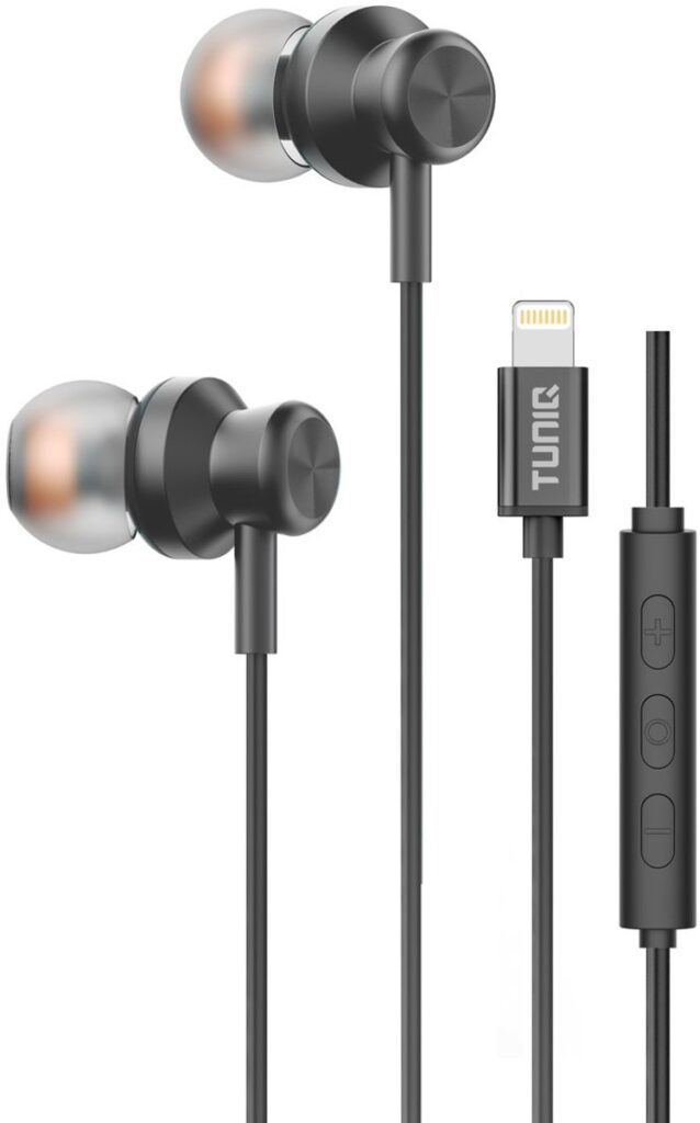 TUNIQ - Bedrade oortjes Lightning - Zwart