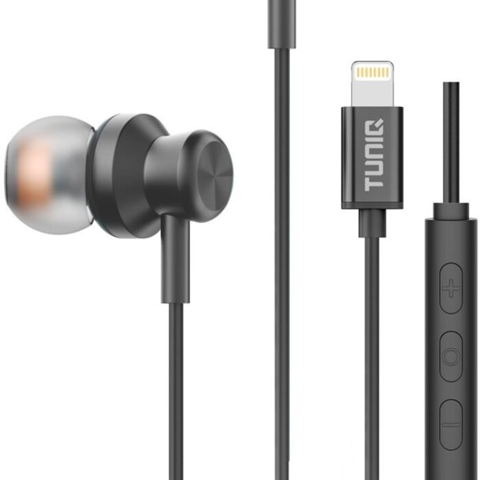 TUNIQ - Bedrade oortjes Lightning - Zwart