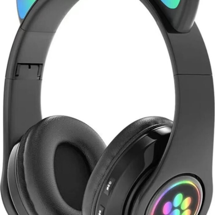 Merkloos - Draadloze Kattenoren Hoofdtelefoon - Zwart