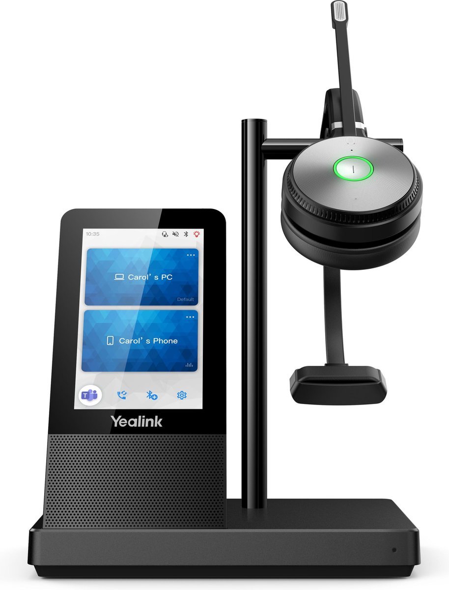Yealink - WH66 Mono-helmtelefoonsysteem - Zwart