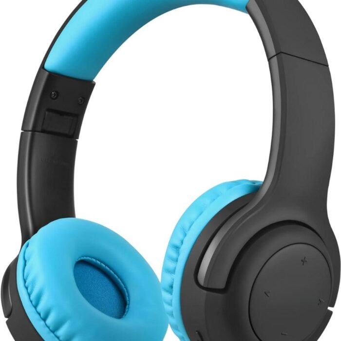 Merkloos - Draadloze Kinderkoptelefoon - Zwart Blauw