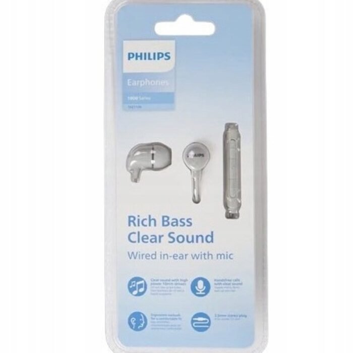 Philips - In-ear Oordopjes met Microfoon - Lichtgrijs