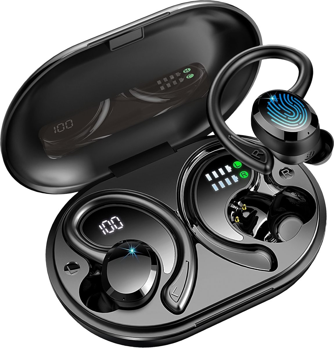 Sonume - Sport Q38 Draadloze Oordopjes - Zwart