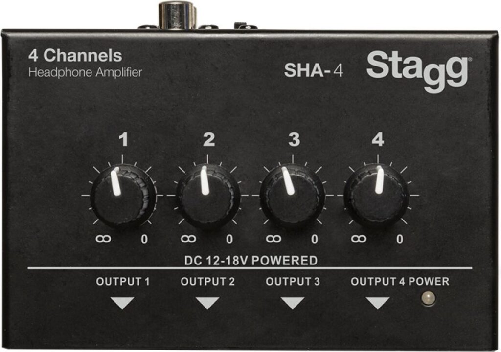 Stagg - Hoofdtelefoonversterker SHA-4 - Zwart